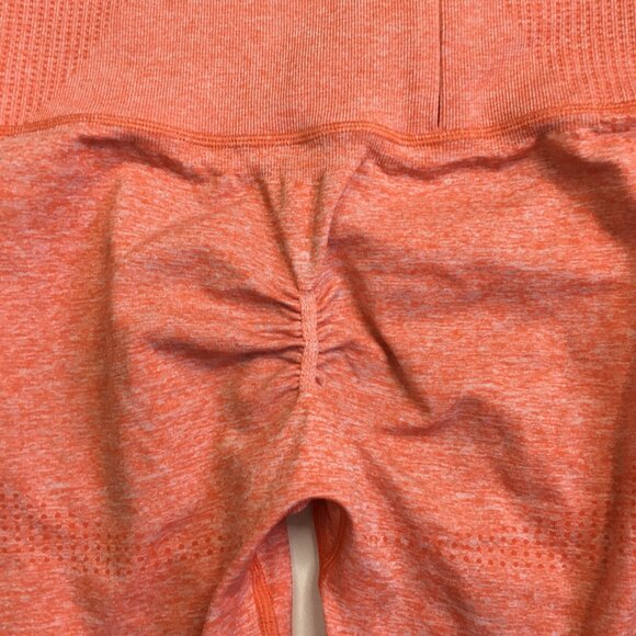 GYMSHARK Orange Zip Pocket Ruching Butt Enhancer Stretch Activewear Legging - Picture 11 of 14